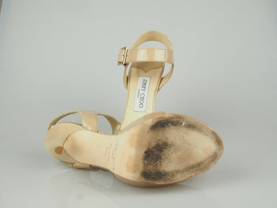 Linda nude patent platform sandals