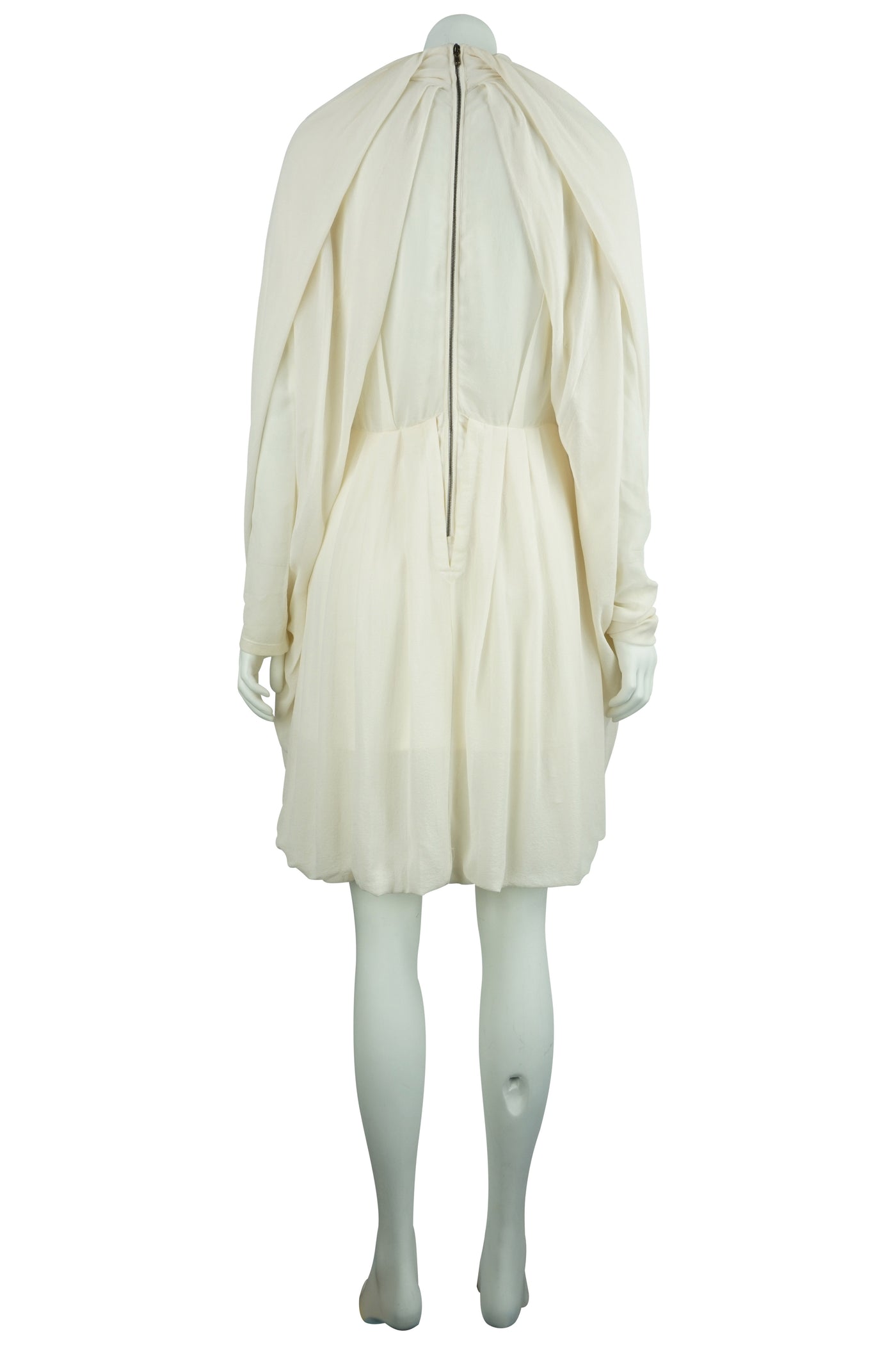 Cream silk drape dress
