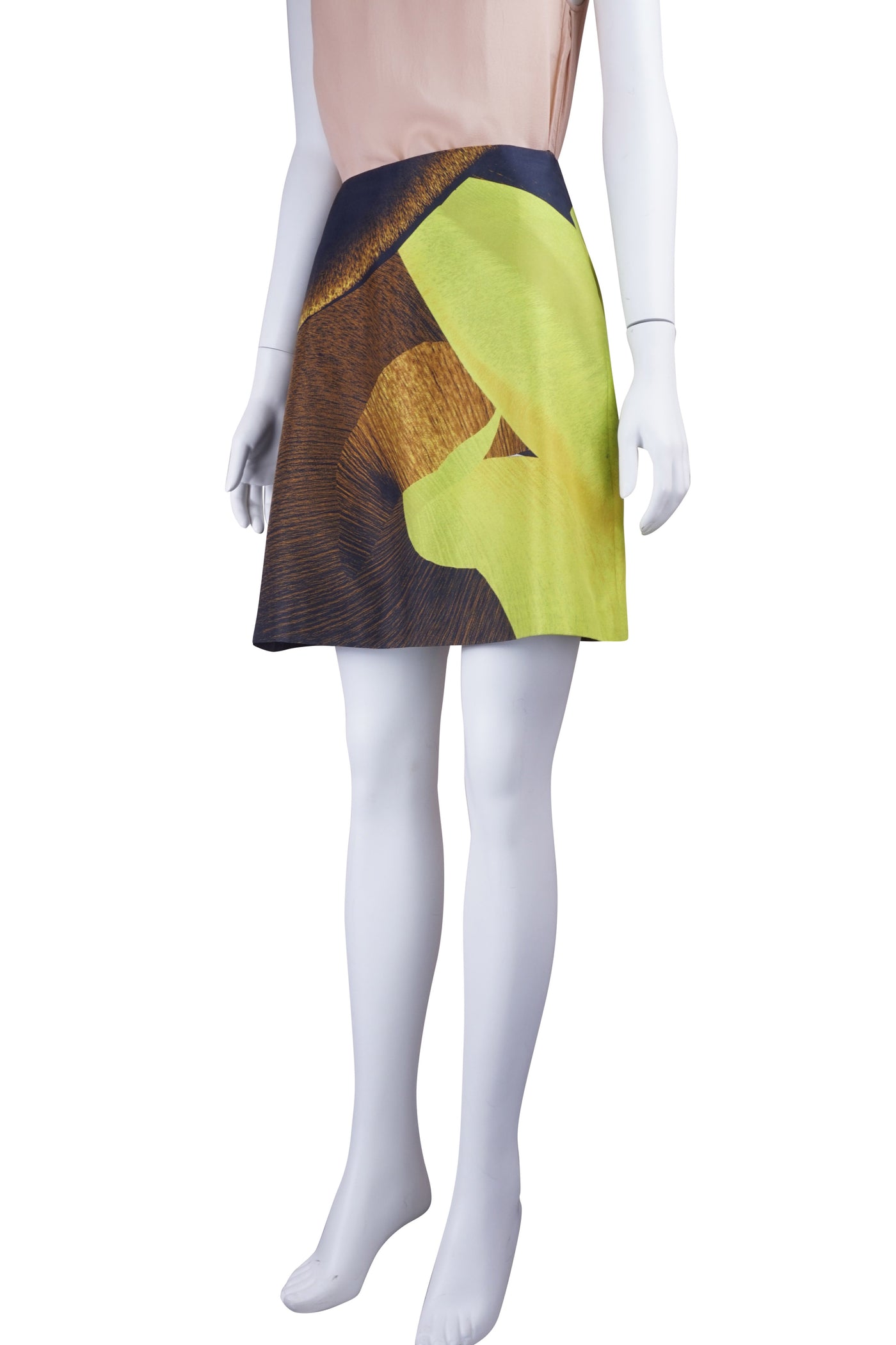 Lime digital print skirt