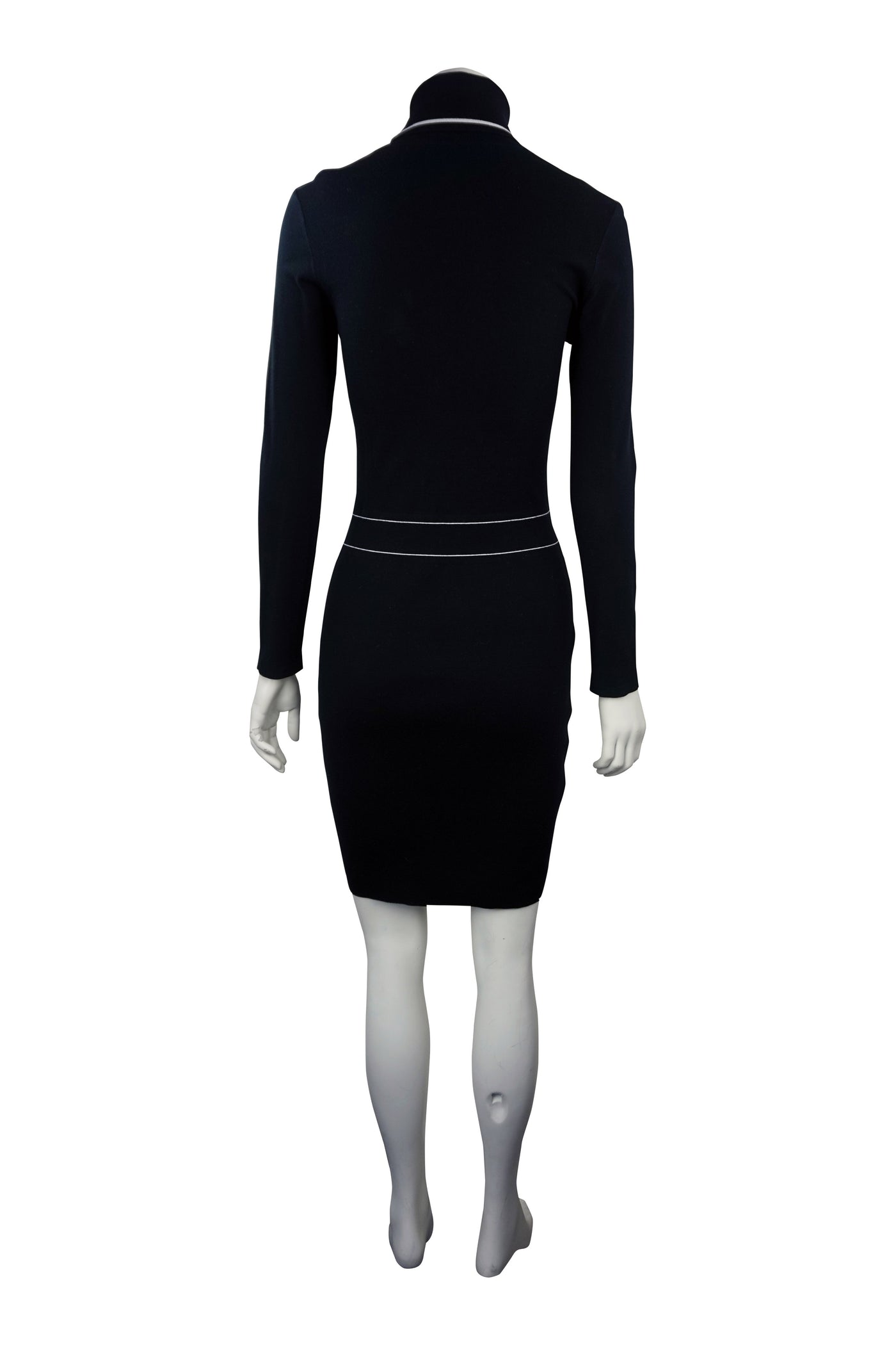 Turtleneck black knit dress