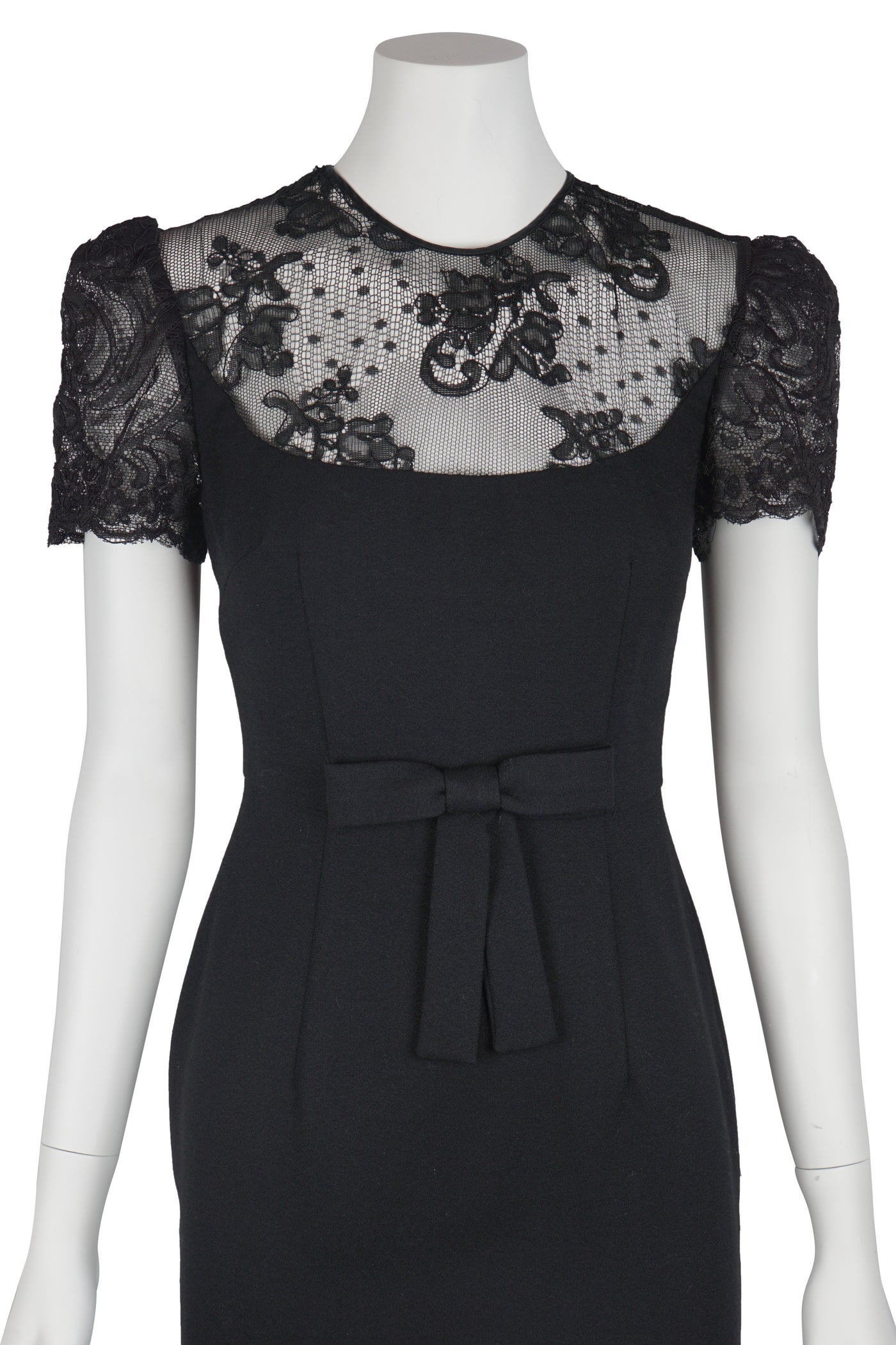 Black woollen bow dress