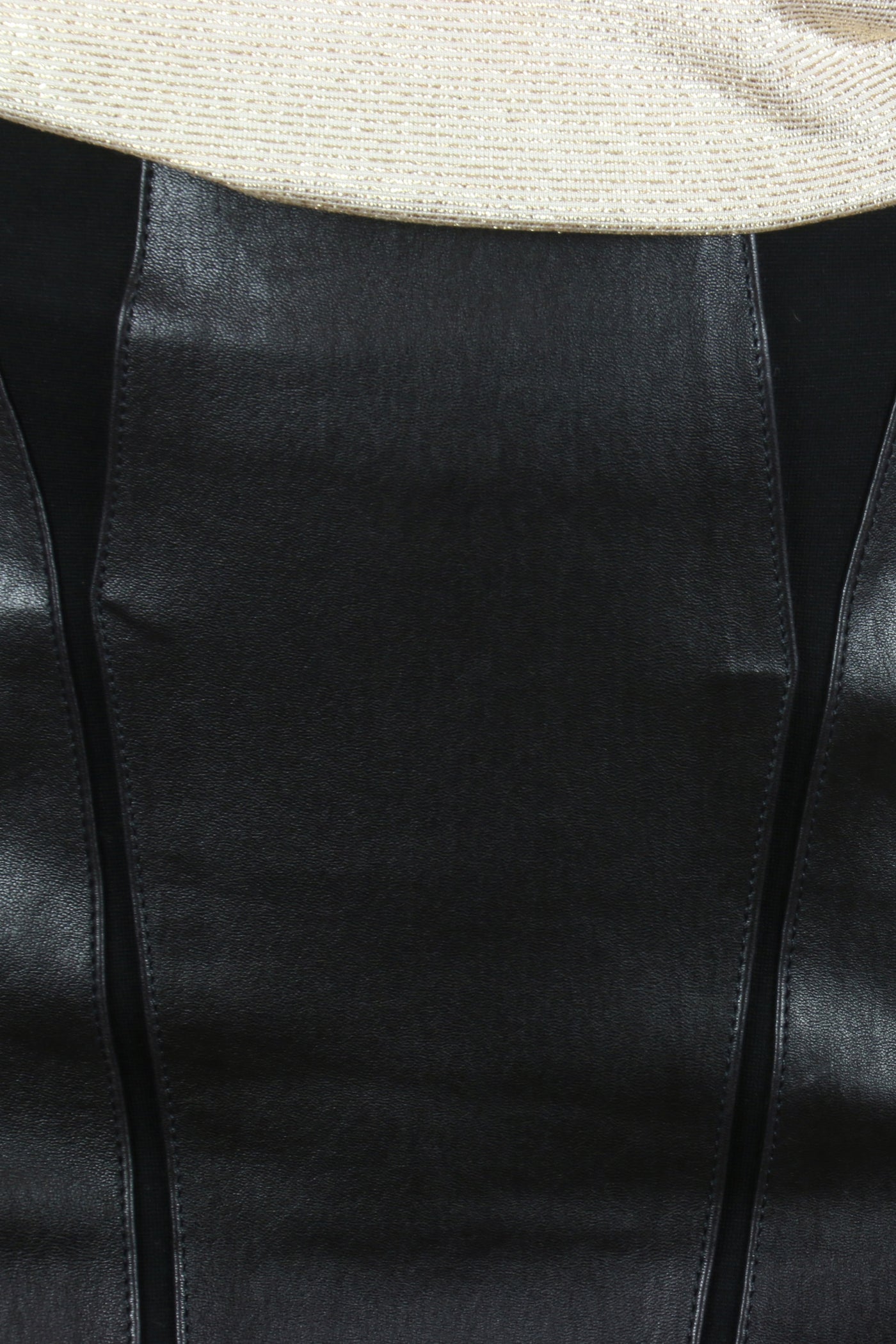 Black leather panel mini skirt