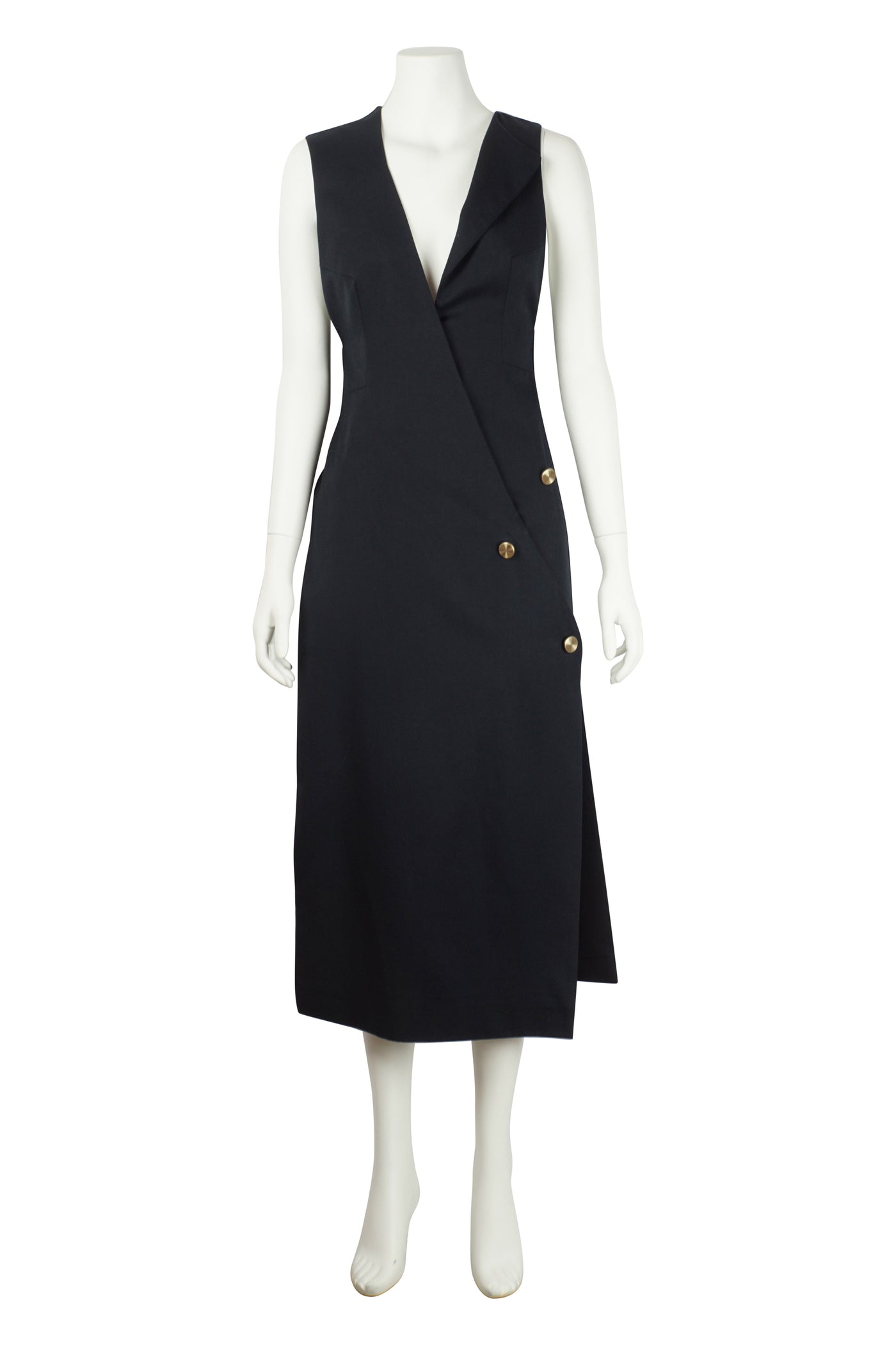 Navy asymmetric blazer dress