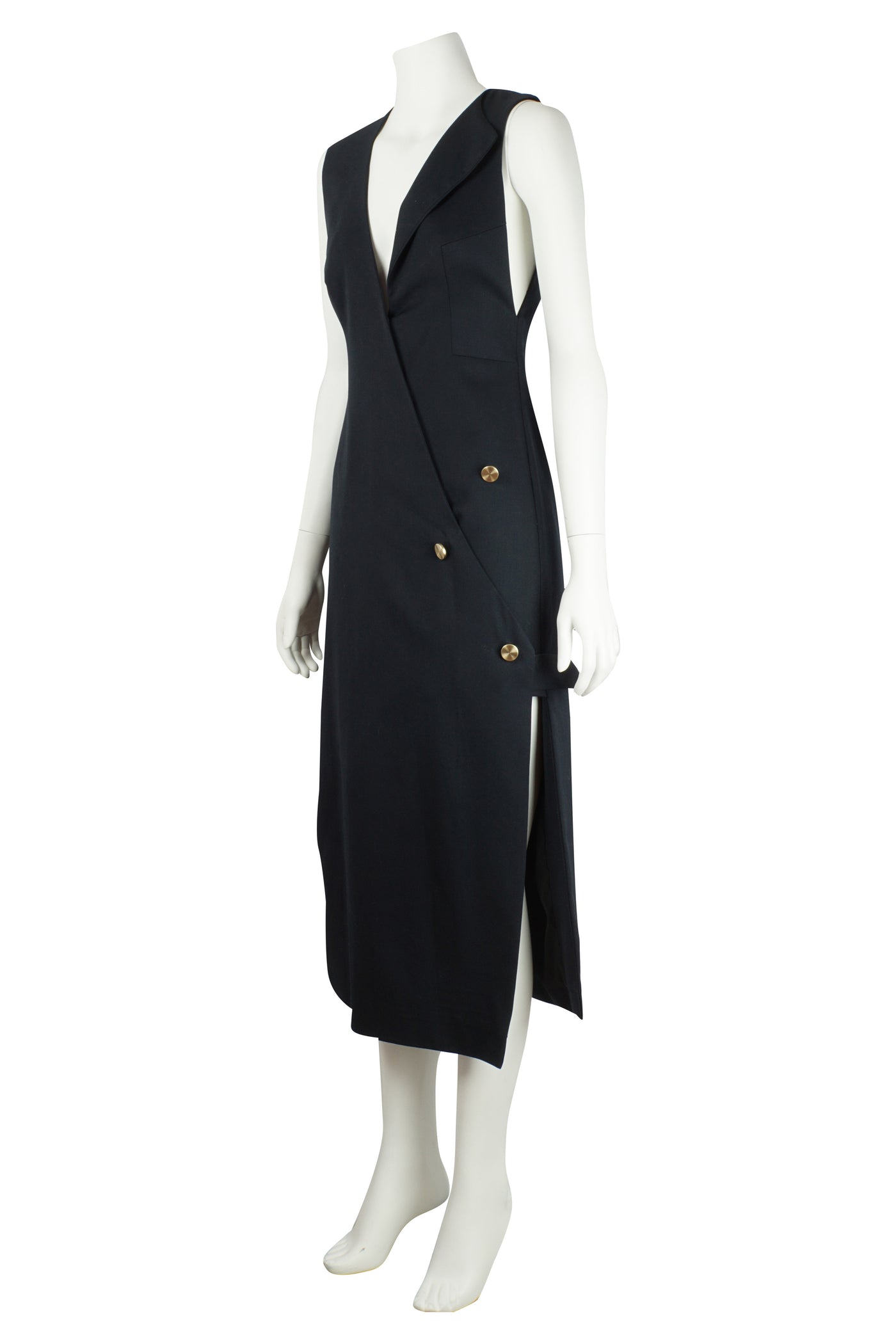 Navy asymmetric blazer dress