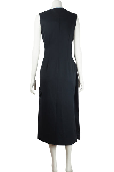 Navy asymmetric blazer dress