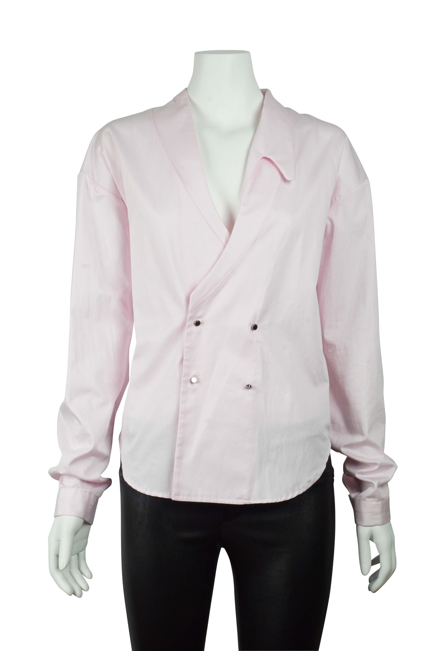 Overlap cocoon shirt in pink