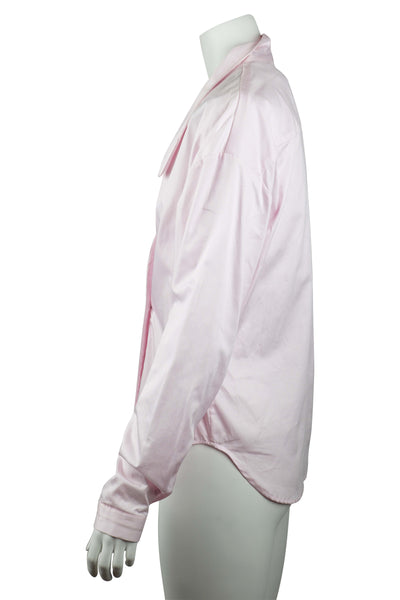 Overlap cocoon shirt in pink