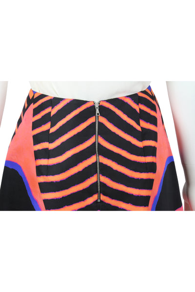Coral silk mini skirt