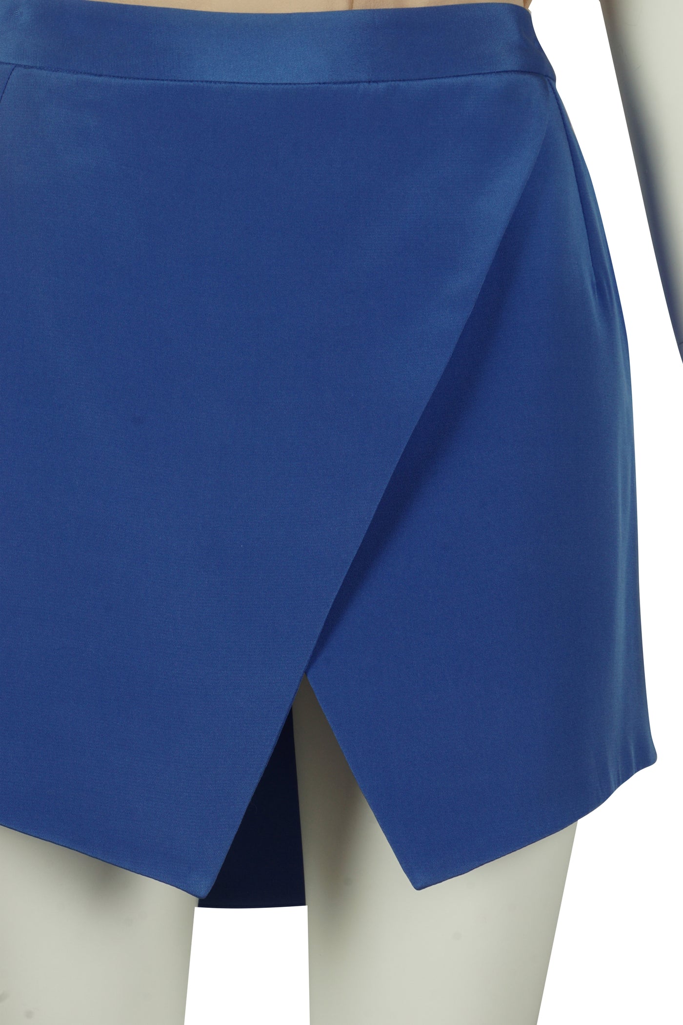 Blue silk asymmetrical mini skirt
