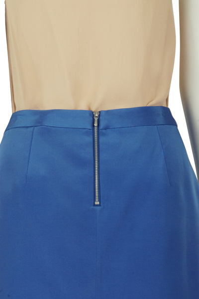 Blue silk asymmetrical mini skirt