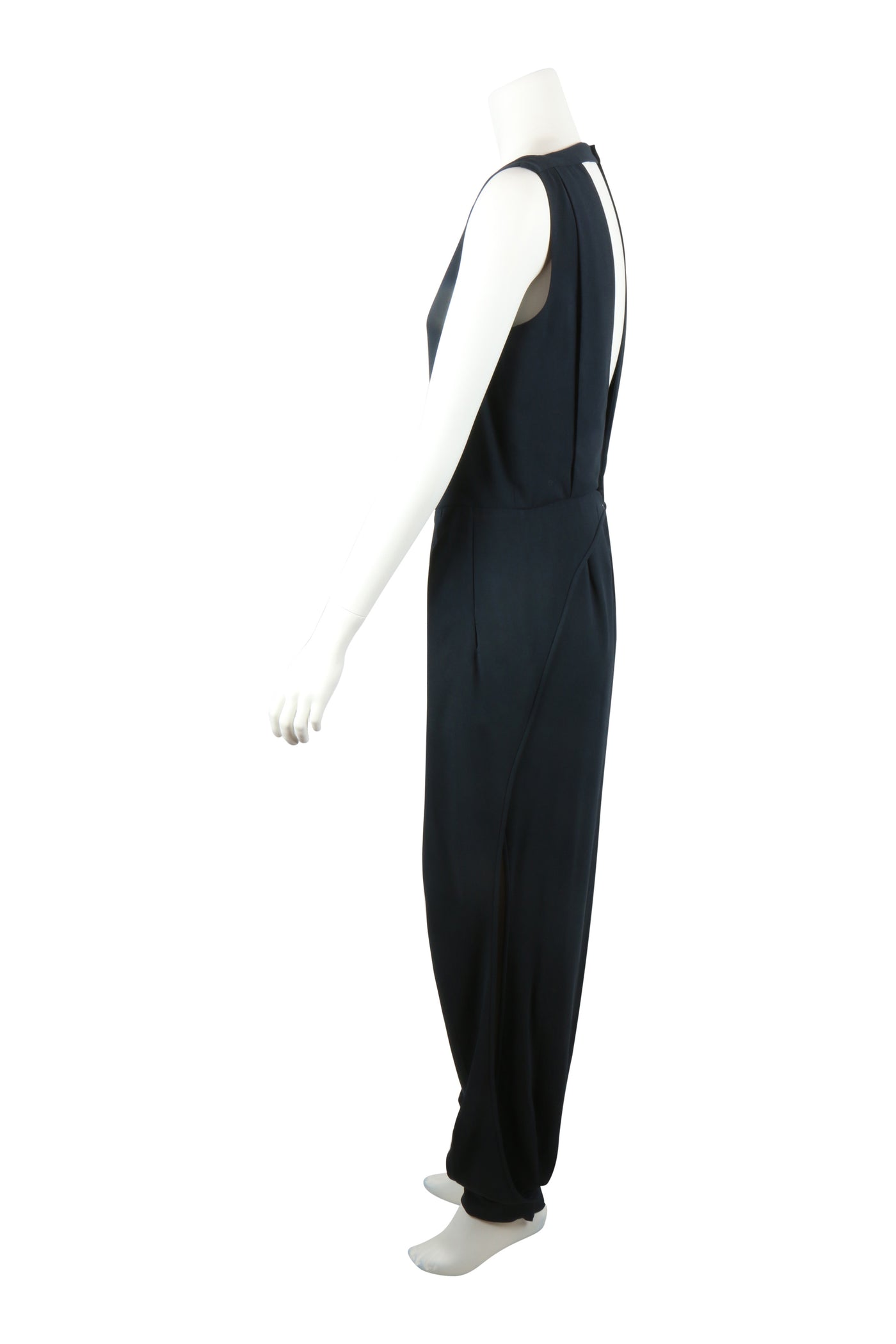 Silk crepe jumpsuit in navy