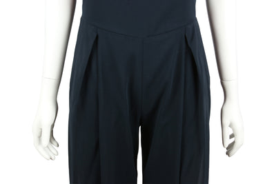 Silk crepe jumpsuit in navy