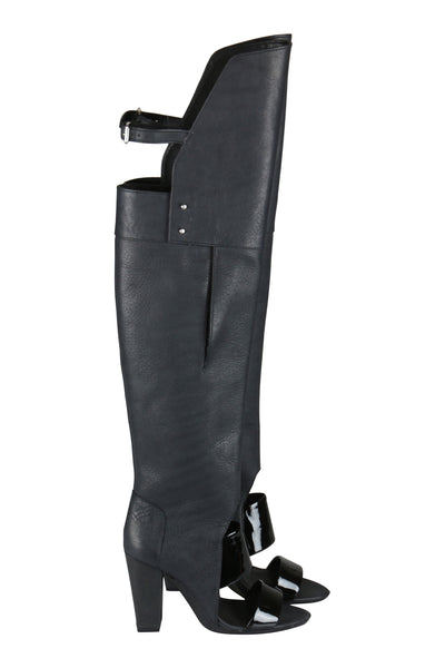 Runway black over the knee boots