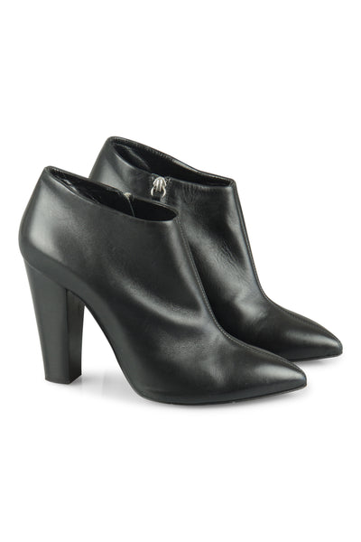 Black leather shoe-boots