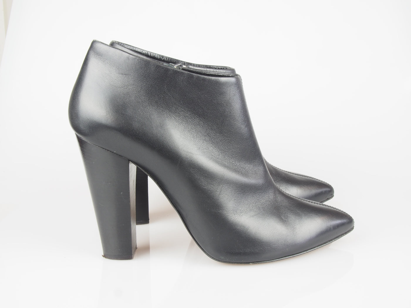 Black leather shoe-boots