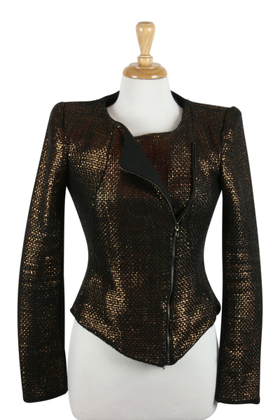 Burnished gold zip jacket