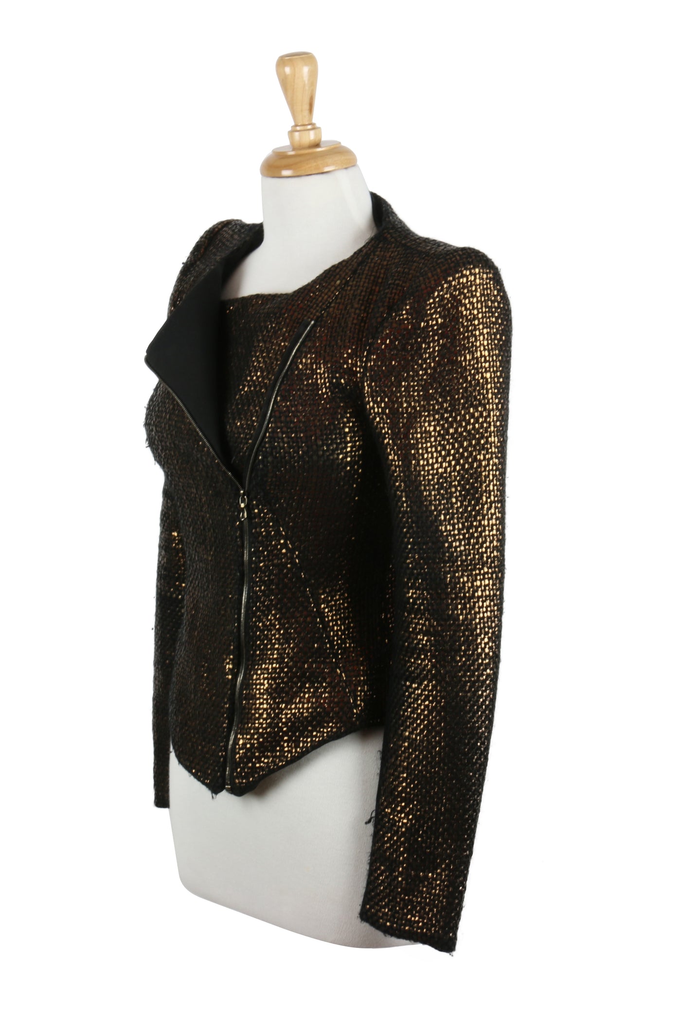 Burnished gold zip jacket