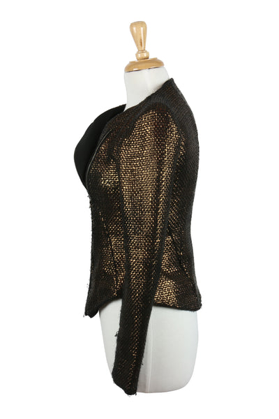 Burnished gold zip jacket