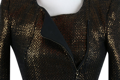 Burnished gold zip jacket