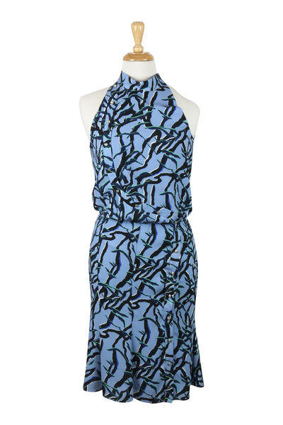 Etta blue print dress