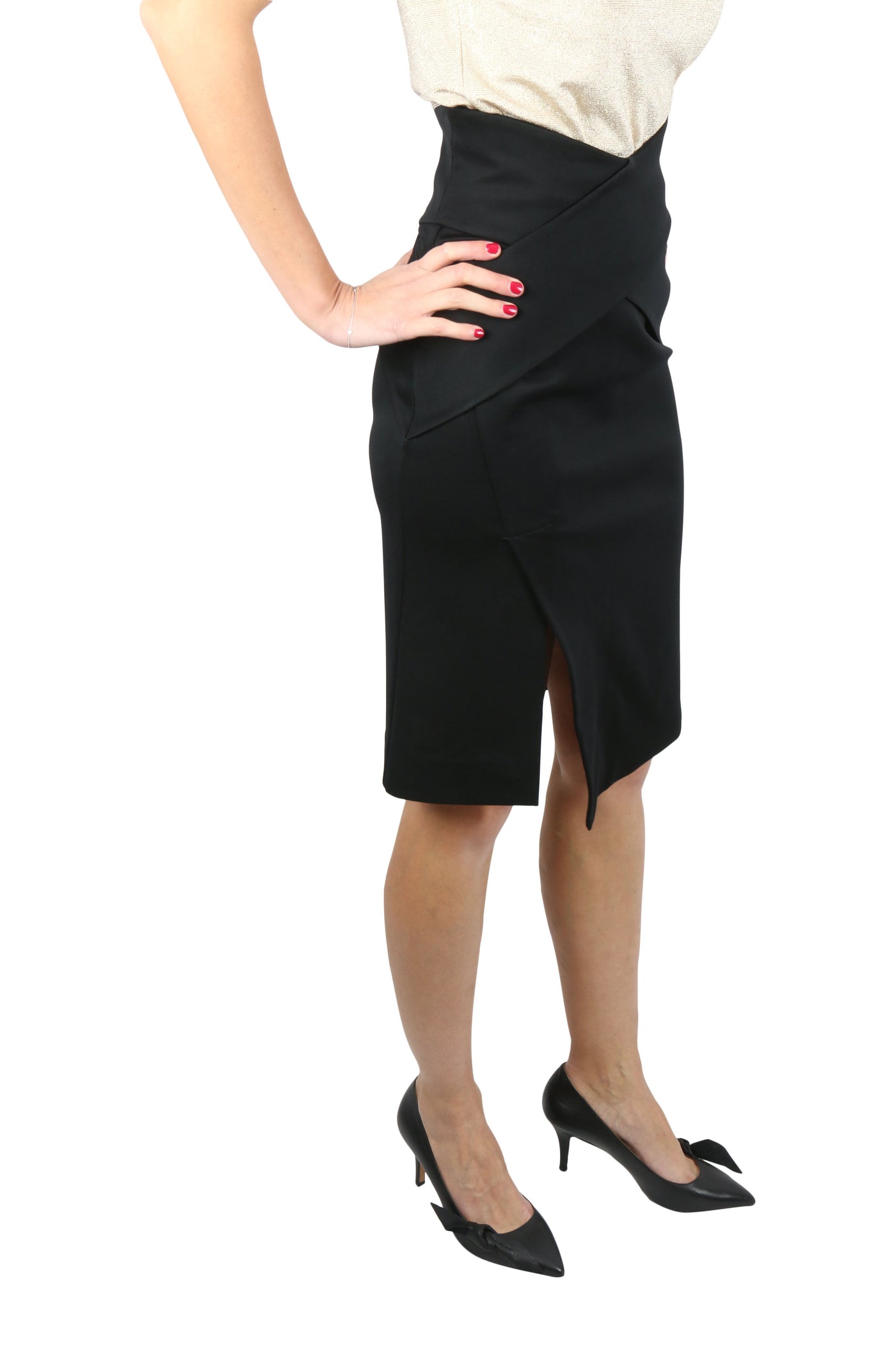 Black cut away bandage wrap skirt