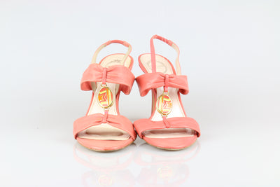 Coral leather sandals