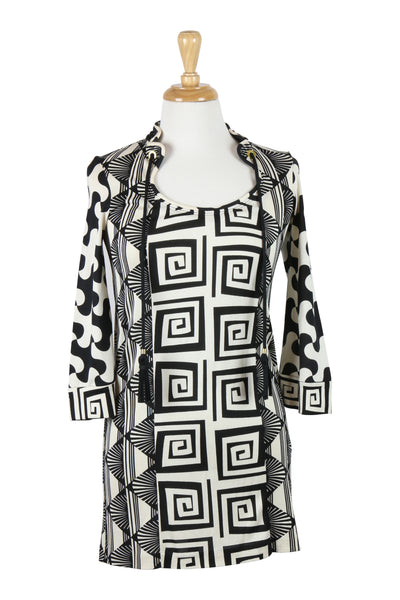 Black and white print dress