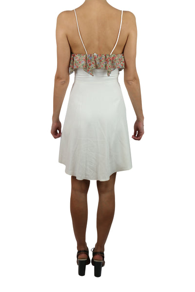 Ivory silk ruffle dress