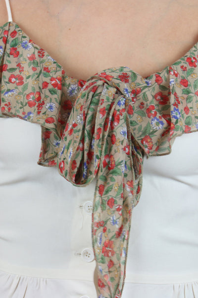 Ivory silk ruffle dress
