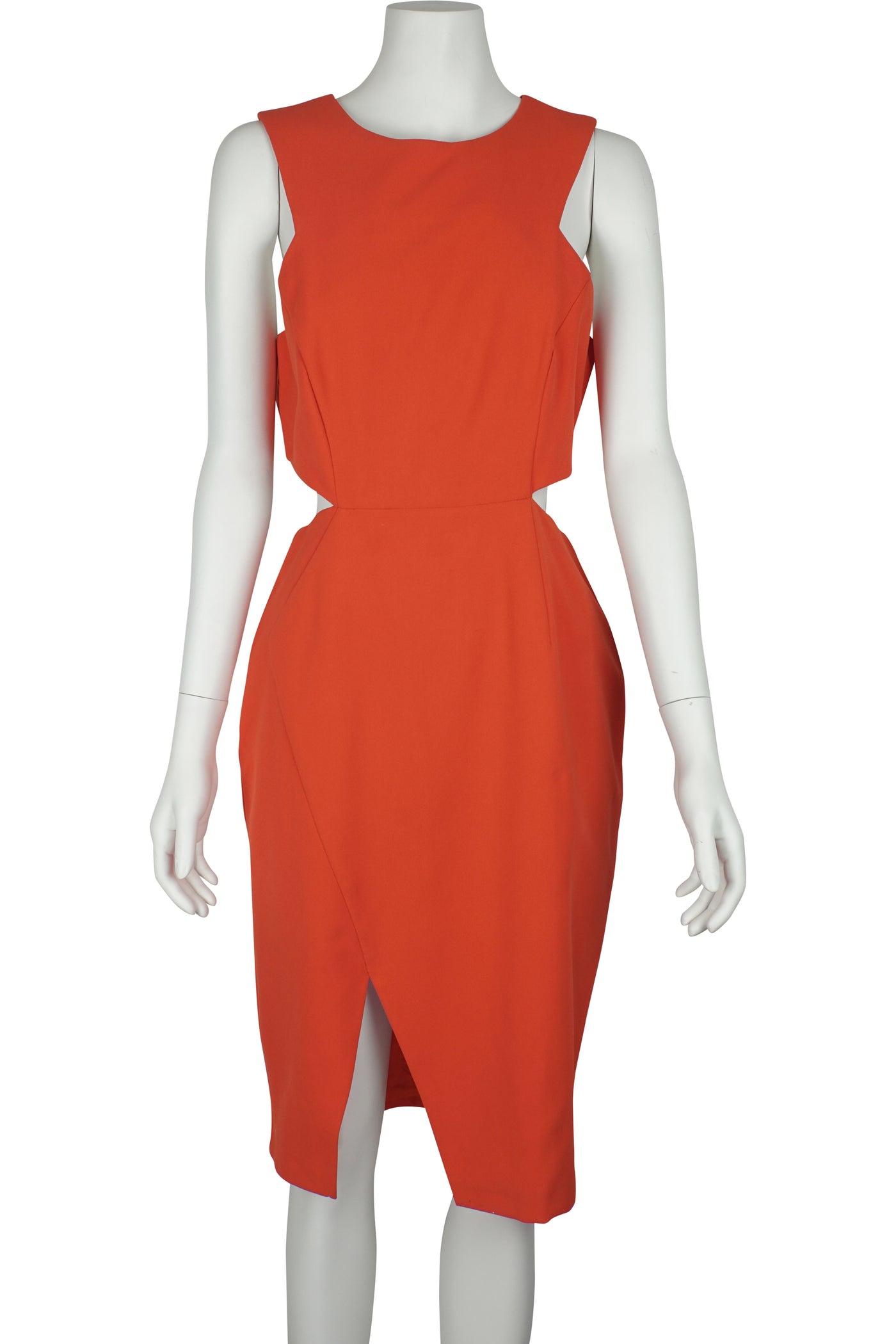 Tangerine cut-out waist dress