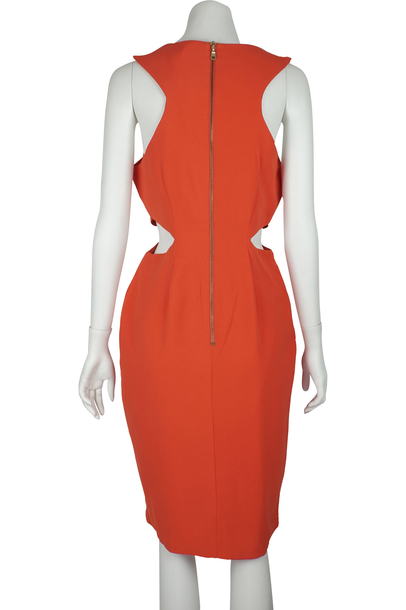 Tangerine cut-out waist dress