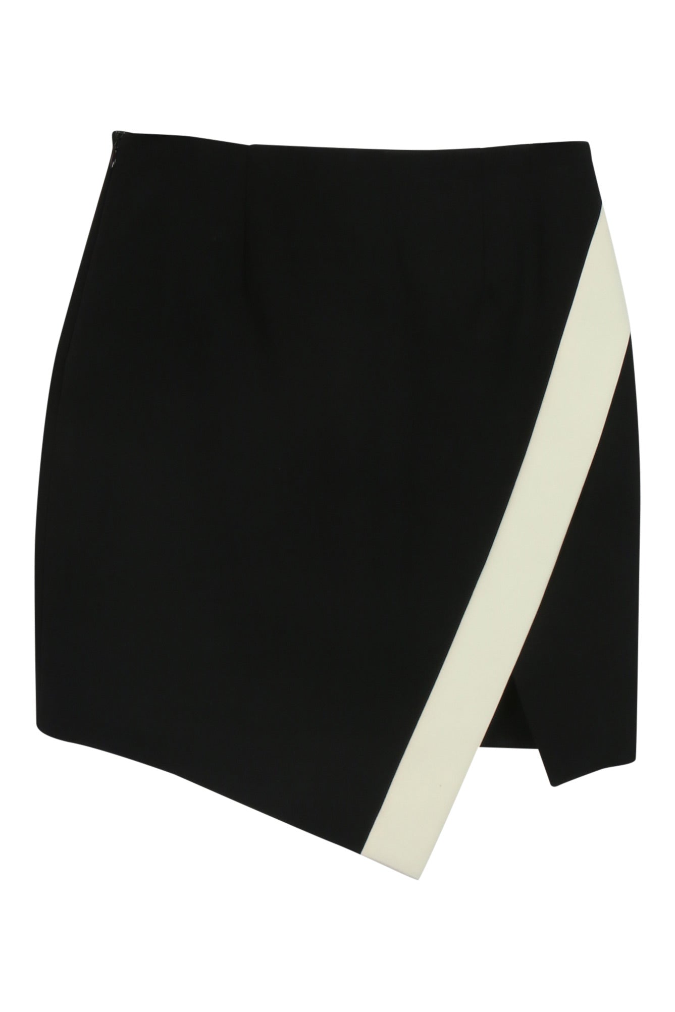 Black and white asymmetric skirt