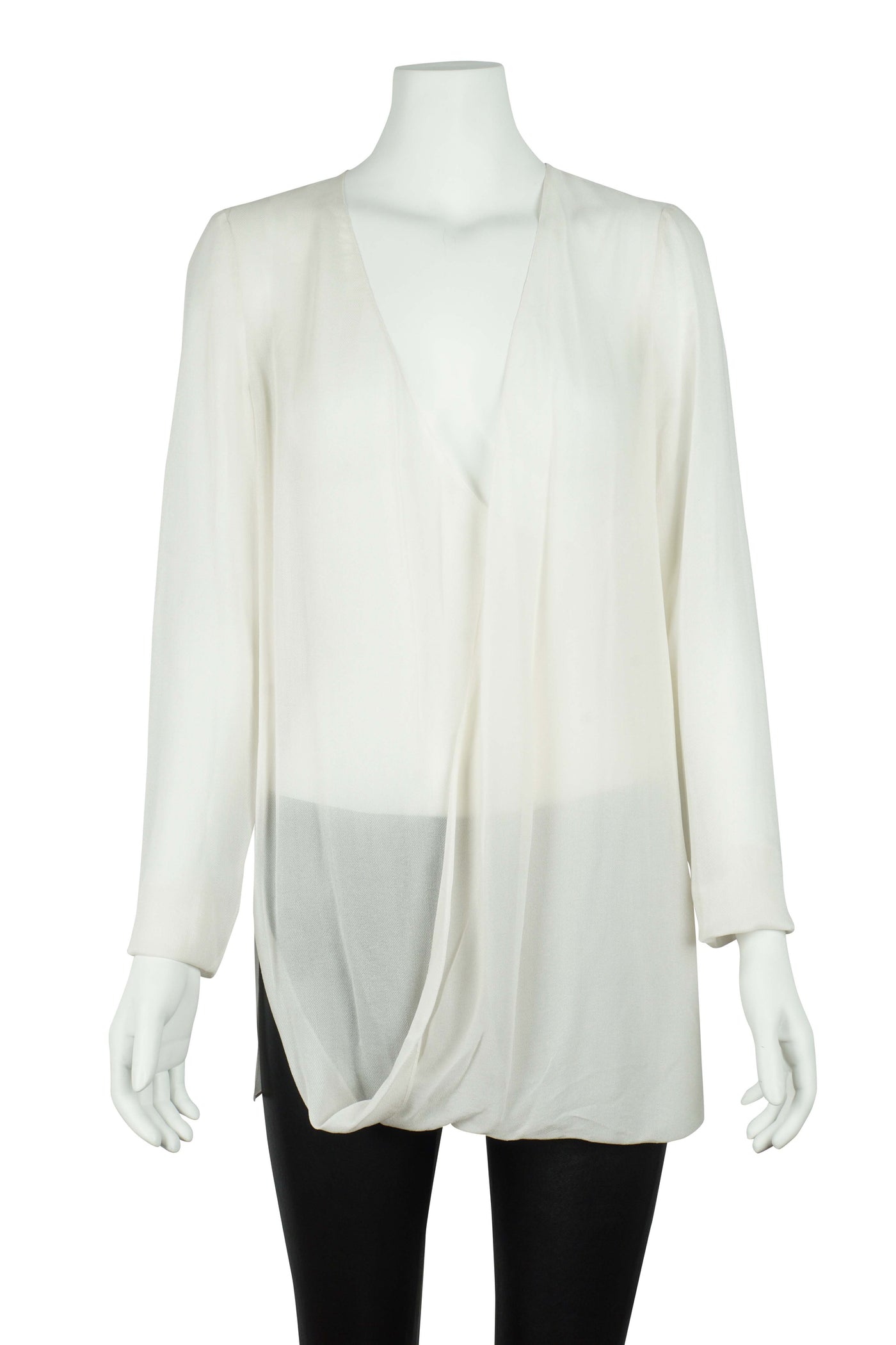 Cream silk cross over blouse