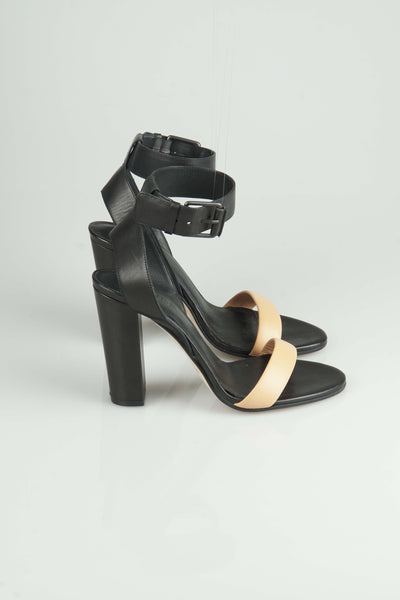 Black and nude sandals