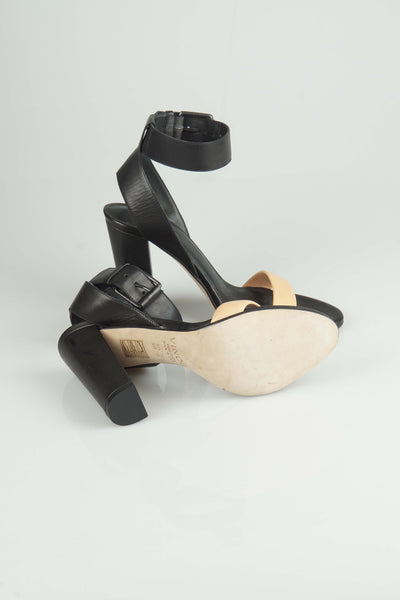 Black and nude sandals