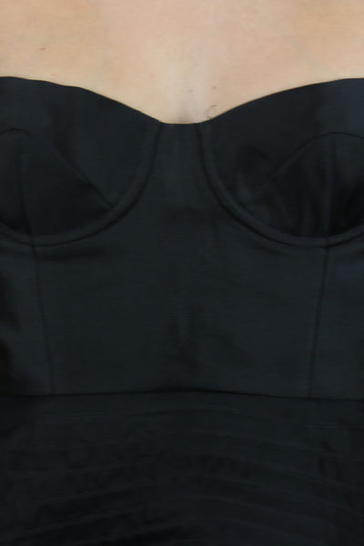 Black silk corset dress