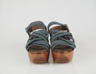Leather and canvas platforms