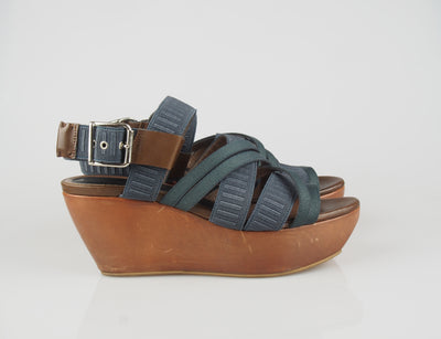 Leather and canvas platforms