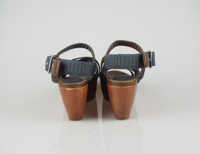 Leather and canvas platforms