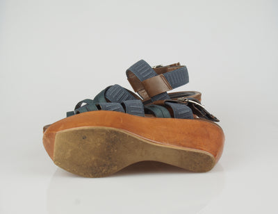 Leather and canvas platforms