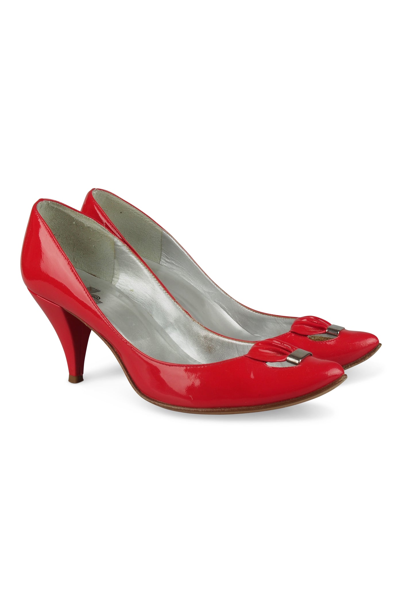 Coral bow heels