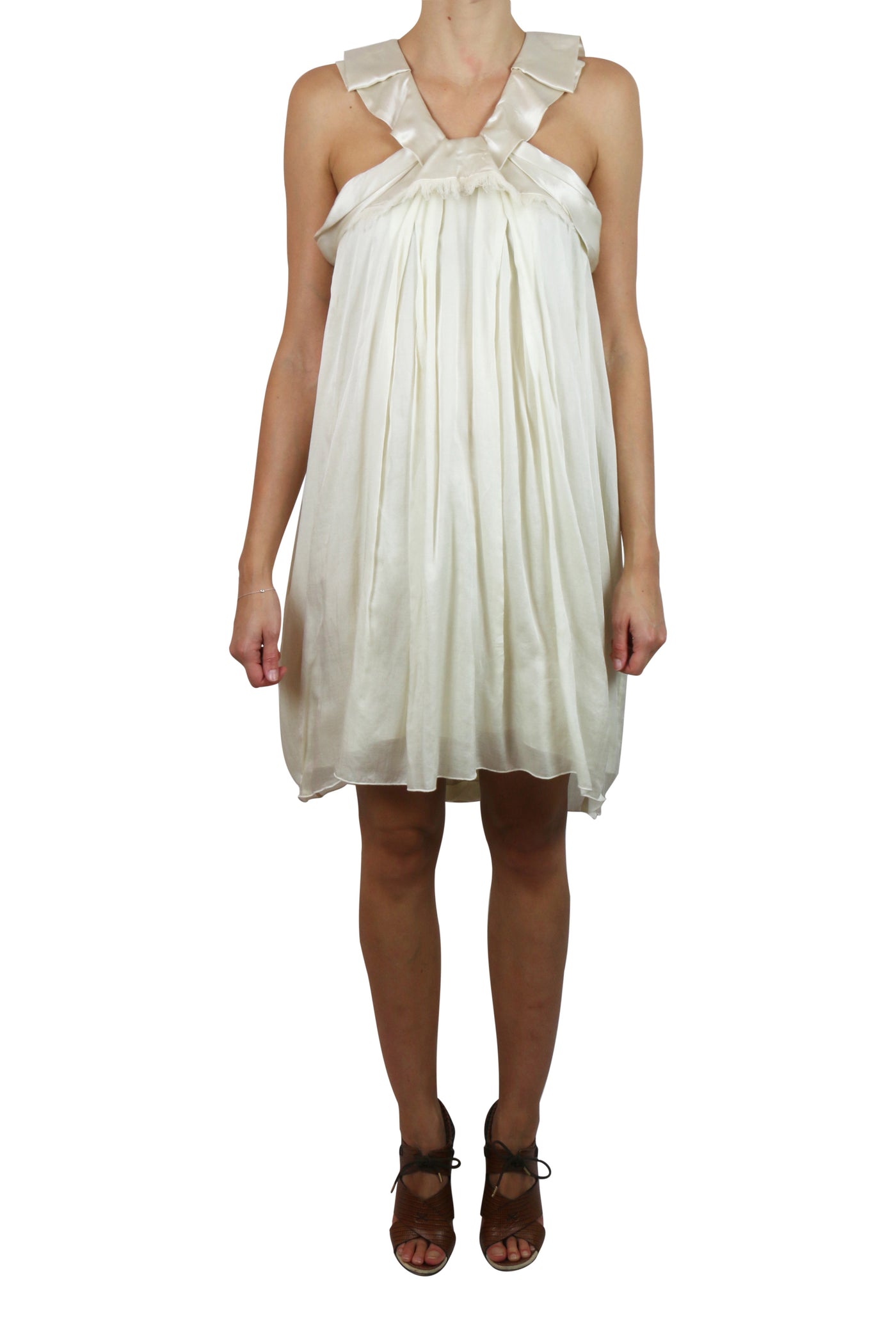 Cream ruffle dress