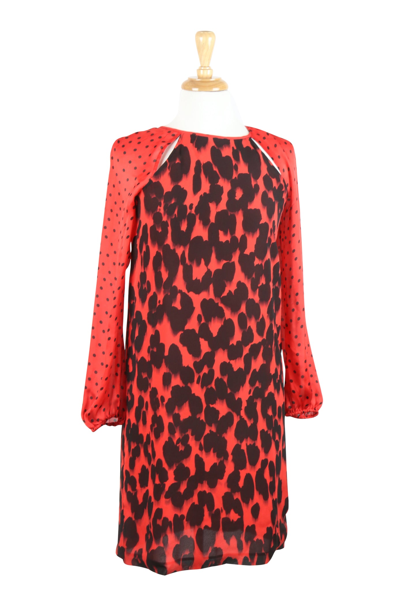 Mixed print silk dress