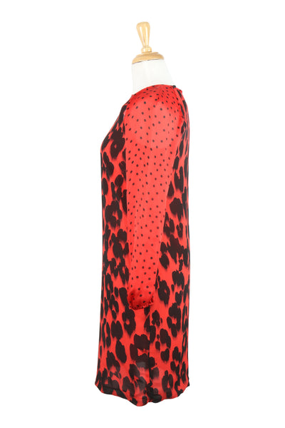 Mixed print silk dress