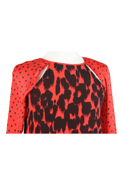 Mixed print silk dress
