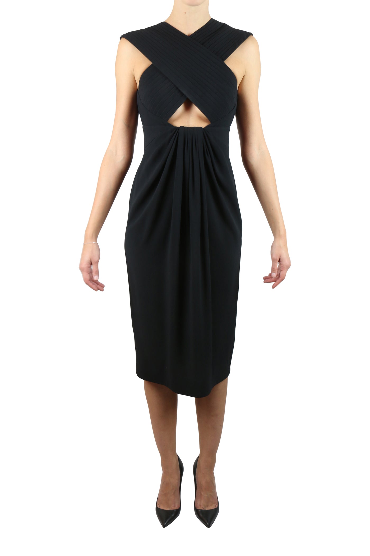 Black cross front dress