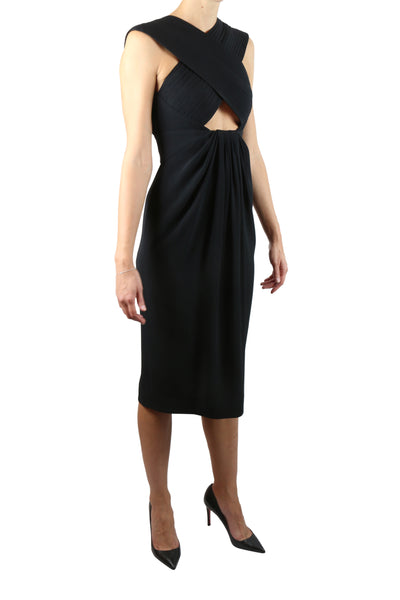 Black cross front dress