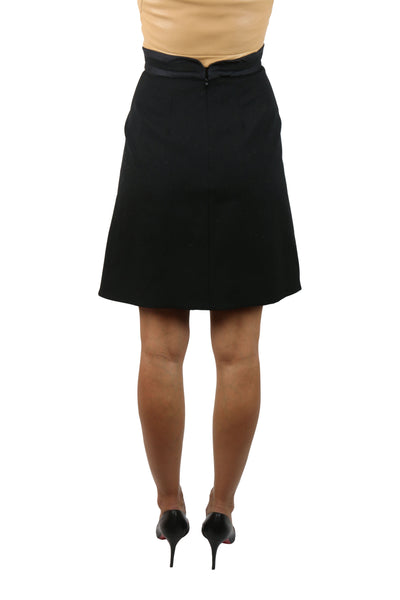Black wool-blend skirt