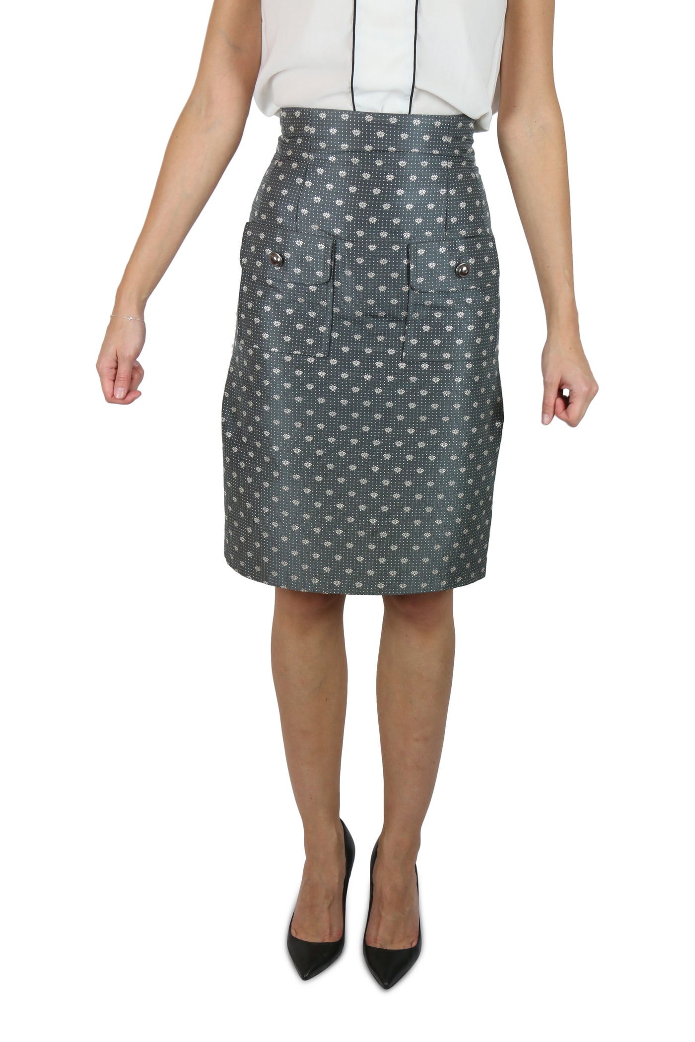 Grey pencil skirt
