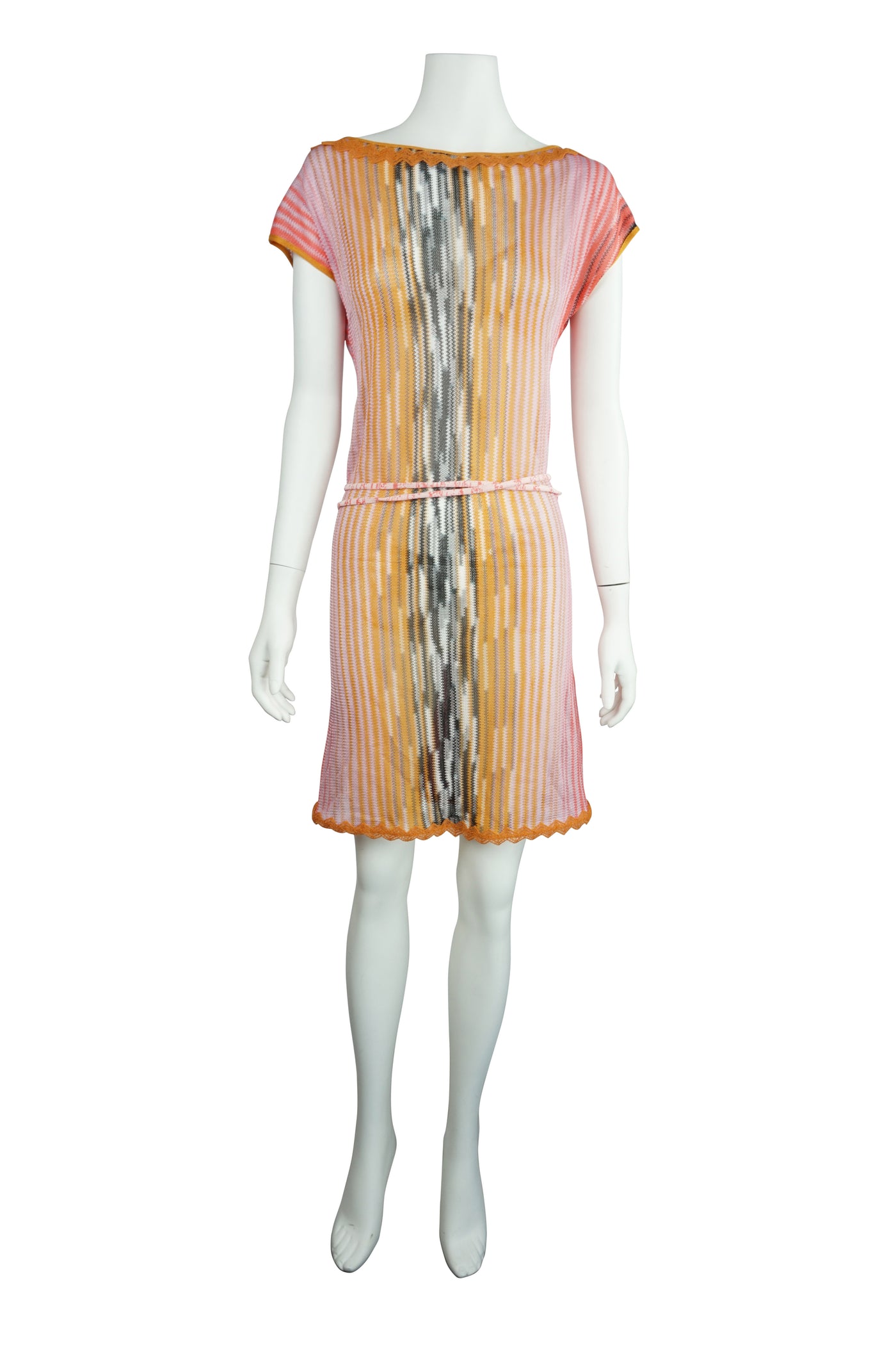 Vertical knit open back dress
